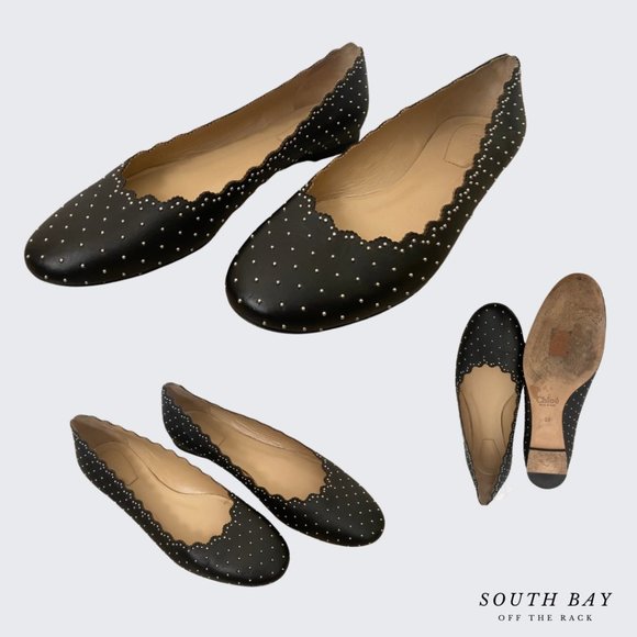 Chloe Shoes - CHLOÉ Lauren Leather Ballet Flats In Black